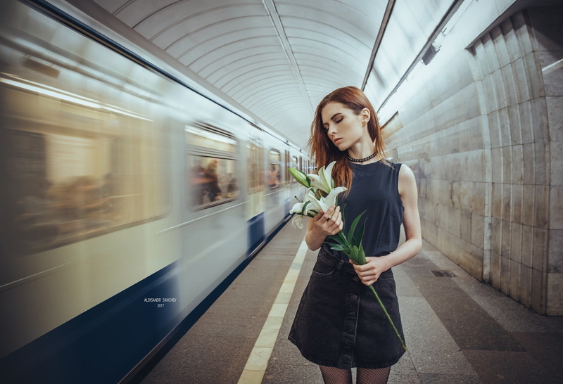 subway train, metro, subway, rail transportation, mode of transportation, motion, Aleksandr Savichev, travel, three quarter length, one person, blurred motion