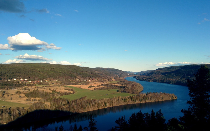 mountain range, tranquil scene, reflection, 1080P, hills, mountain, lake, cloud - sky, sky, water, Sweden, tree, nature, outdoors, river, idyllic, day