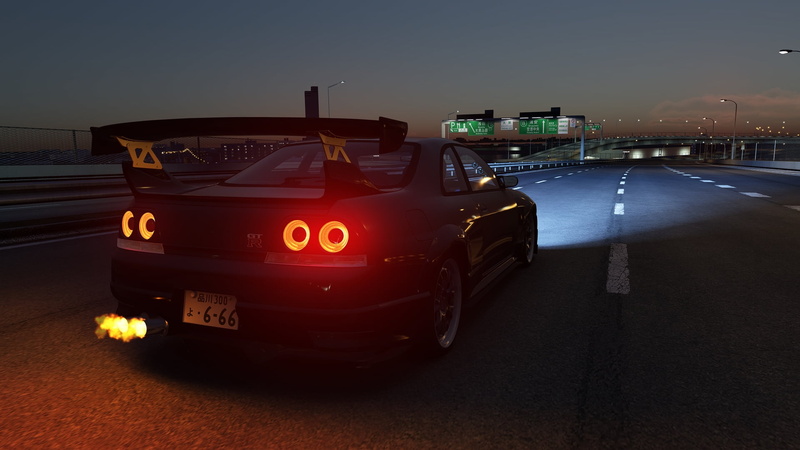 Nissan GTR R33, 1080P, JDM, Nissan GT-R, night, Japan, Assetto Corsa