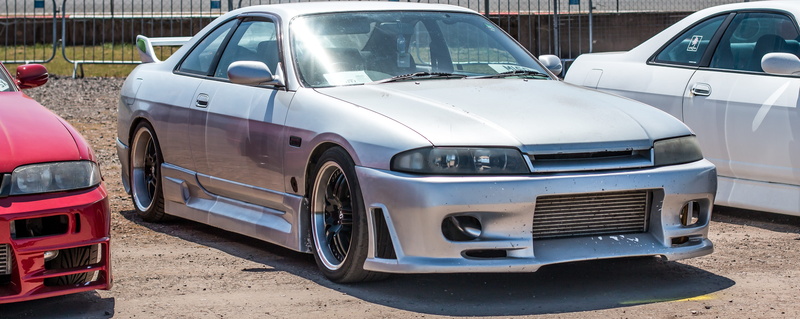 automobile, r33, travel, show, tuned, motor, 5K, front view, motor vehicle, transportation, metal, automotive, white color, architecture, silver colored