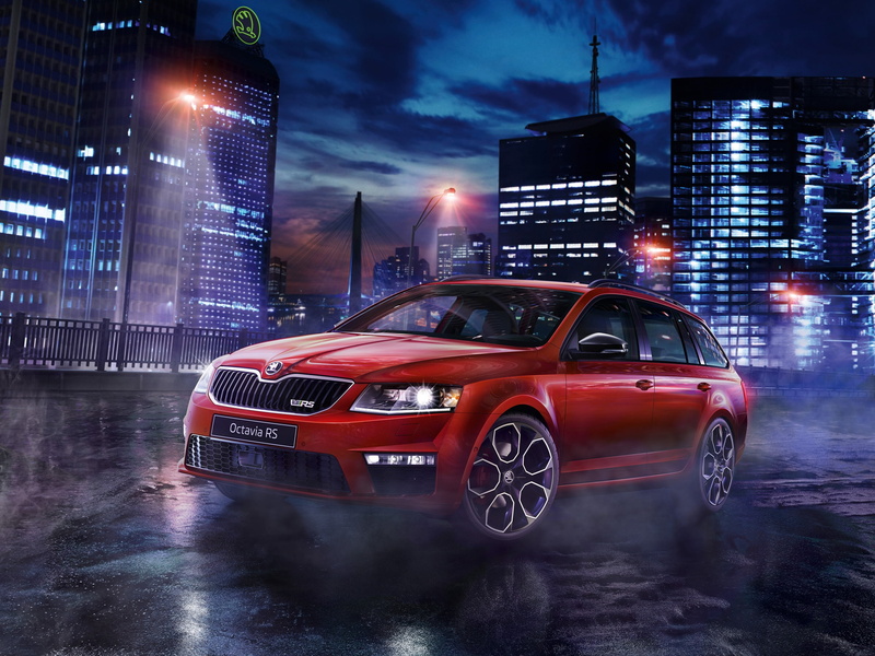 rain, Skoda, RS 230, no people, built structure, illuminated, architecture, building, motion, modern, night, cityscape, 2015, Octavia, building exterior