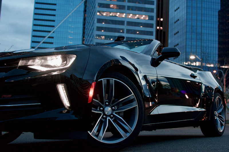 high, car wheel, near, automotive, parked, detail, black, auto, driving, mode of transportation, no people, close up, illuminated, black car