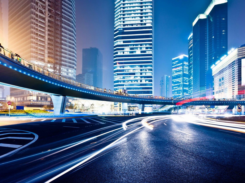 urban Scene, tall buildings, illuminated, china - East Asia, shanghai, markings, residential district, connection, urban Skyline, twilight, downtown District