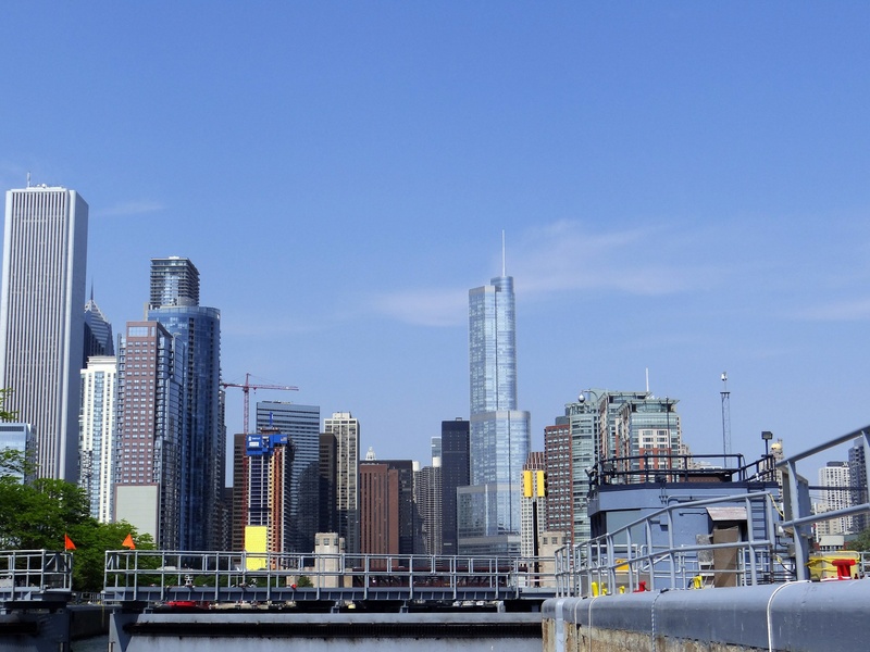 urban Skyline, river, 1080P, lake shore drive, urban Scene, office Building, sky, building, chicago river, tall - high, office building exterior, no people