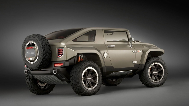 4x4, concept art, mode of transportation, tire, 1080P, wheel, Hummer, indoors, no people, gray background, transportation, retro styled, protection, black background