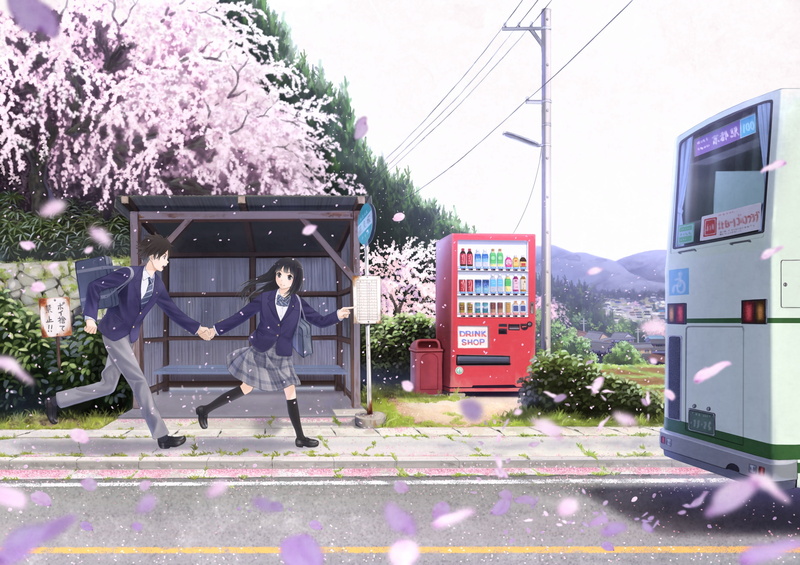lifestyles, bus, 2K, city, school uniform, flowering plant, flower, full length, tree, street, real people, people, transportation, day, men, building exterior