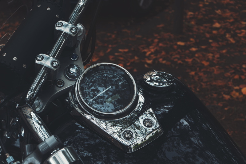 high angle view, day, tachometer, retro styled, technology, metal, retro, bike, still life, speedo, focus on foreground, connection, transportation, equipment