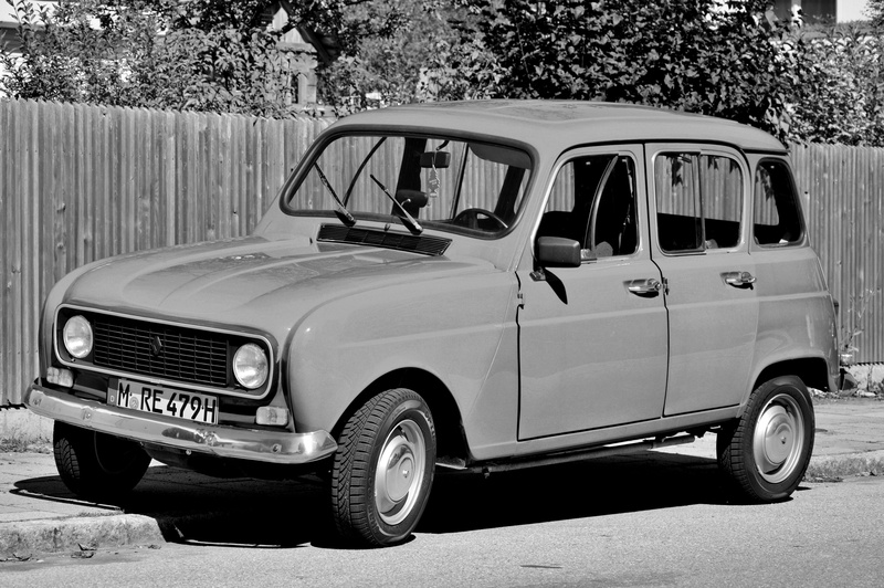 stationary, city, transportation, vintage, no people, 5K, renault, vehicle, nostalgic, car, tree, day, r4, auto, travel, retro styled, youngtimer, road
