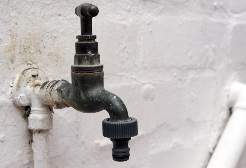 plumbing, spray, wall - building feature, tap, faucet, 2K, black, natural, irrigate, nature, focus on foreground, connection, drip, machine valve, environment