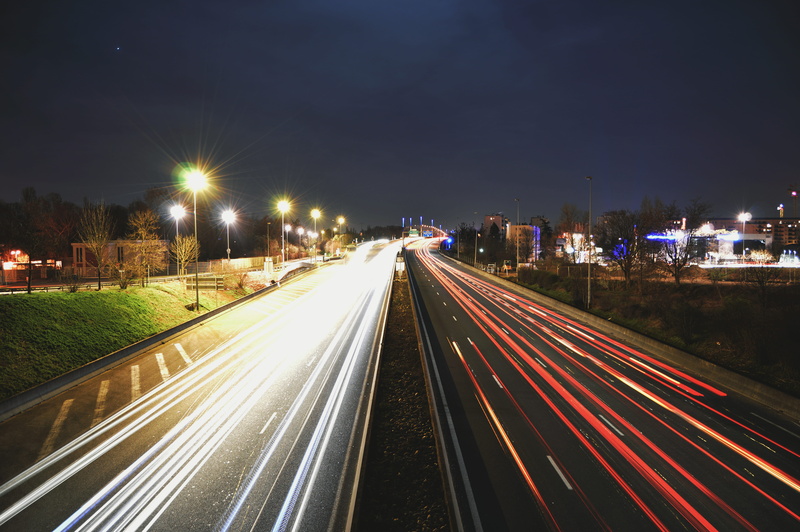 blurred motion, 5K, highway, traffic, villeurbanne, diminishing perspective, outdoors, no people, the way forward, multiple lane highway, transportation