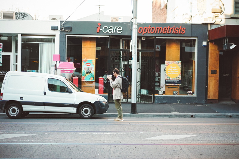 man, beside, city, asphalt, footpath, car, standing, near, pedestrian, stores, vehicle, wheel, moving van, 4K, van, land vehicle, day, postal office, sign