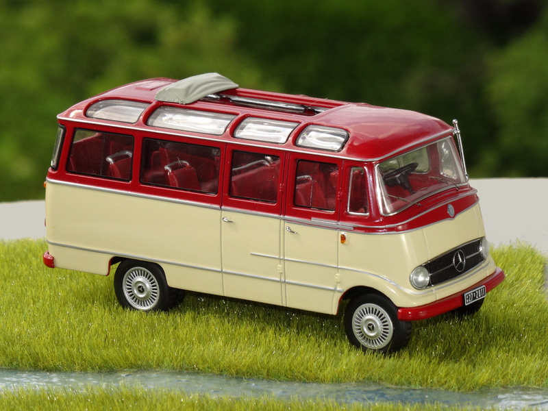 grass, toy car, car, plant, focus on foreground, small, mb o 319, transportation, van - vehicle, toy, coach, oldtimer, model car, no people, motor vehicle