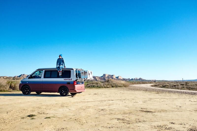 vanlife, copy space, campervan, climate, navarre, environment, day, person, human, spain, road trip, scenics - nature, offroad, clear sky, landscape, two people