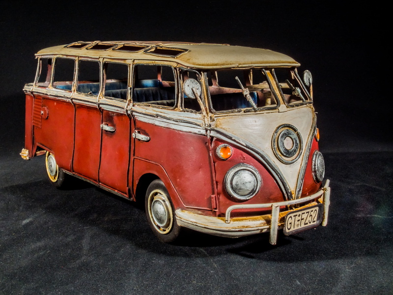 volkswagen, city, retro styled, motor vehicle, samba bus, stationary, the past, 4K, travel, night, street, no people, car, vw bus, gray, vintage car, red