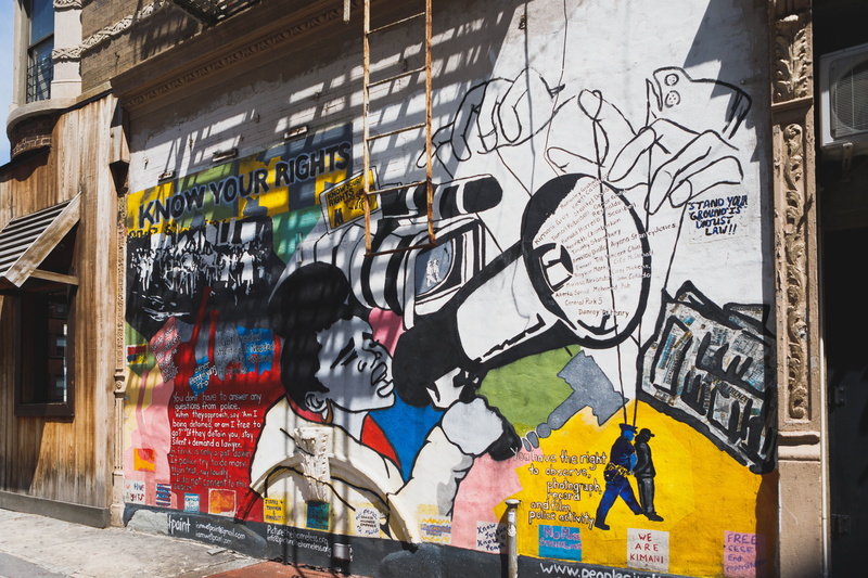 new york, vehicle, text, black, rights, drawing, transportation, outdoors, mural, city, western script, street art, communication, painting, wall, poster