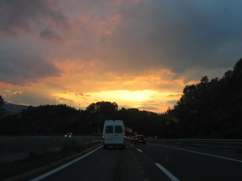 transportation, sign, on the move, tree, street, sky, way, 1080P, car, road trip, van, nature, sunset, outdoors, plant, night, motor vehicle, mode of transportation