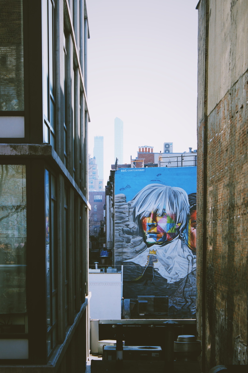 art, residential district, clothing, window, billboard, painting, men, person, transportation, wall, vehicle, 2K, van, coat, building exterior, sketch
