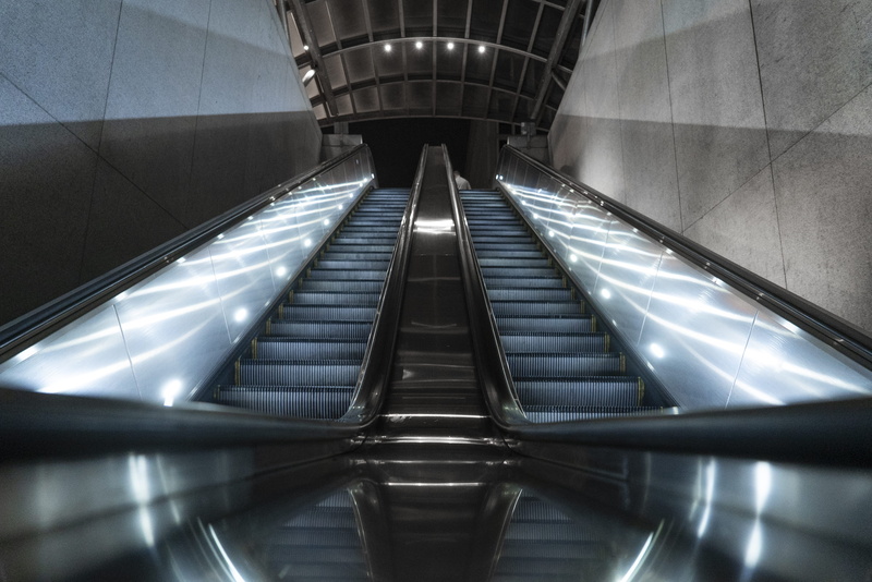 staircase, urban, walk, direction, steps and staircases, convenience, neon, railing, washington, van ness, metal, futuristic, light, 4K, architecture