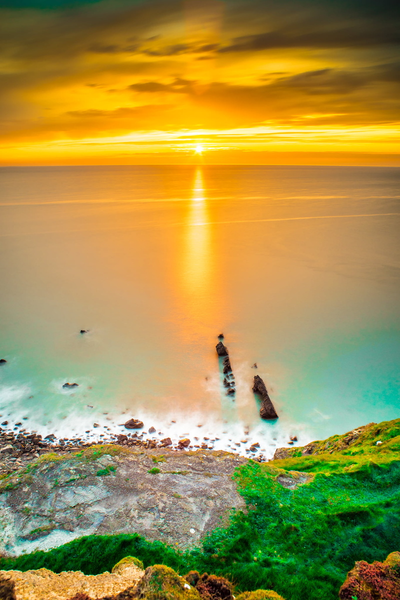 sea, travel, aerial photo, coastline, aerial, photography, clouds, sony a7, sky, rock - Object, nature, England, scenics, canon fd, dark, United Kingdom