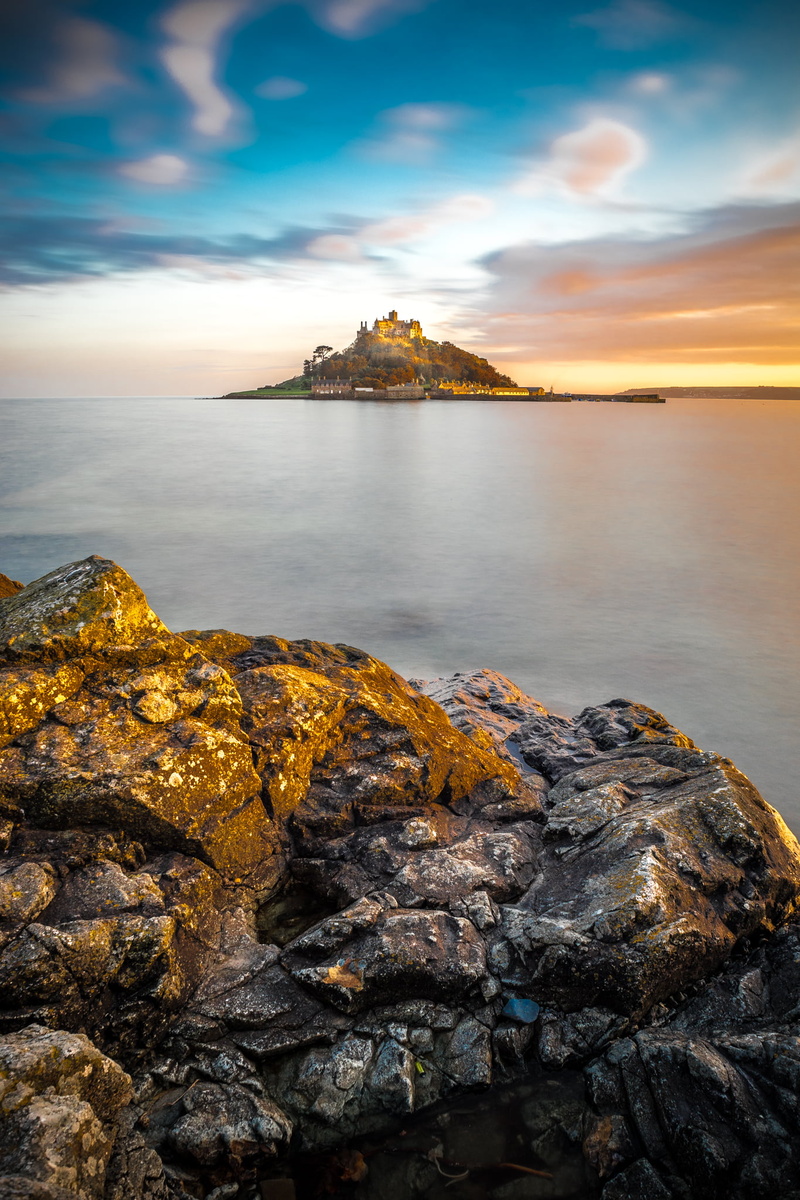 United Kingdom, sunset, cloud, united, Cornwall, colors, island, europe, sea, photo, Marazion, mount, sky, dark, Saint Michaels mount, photography, long exposure