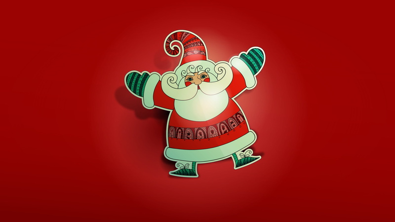 Santa Claus, 2K, decal, representation, childhood, celebration, food and drink, colored background, food, red, text, western script, studio shot, one person
