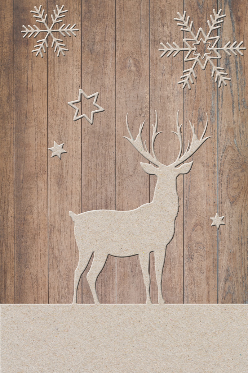 postcard, antler, new years day, mammal, snow, animal themes, christmas greeting, indoors, photo graphics, hirsch, festival, new year greeting, holiday