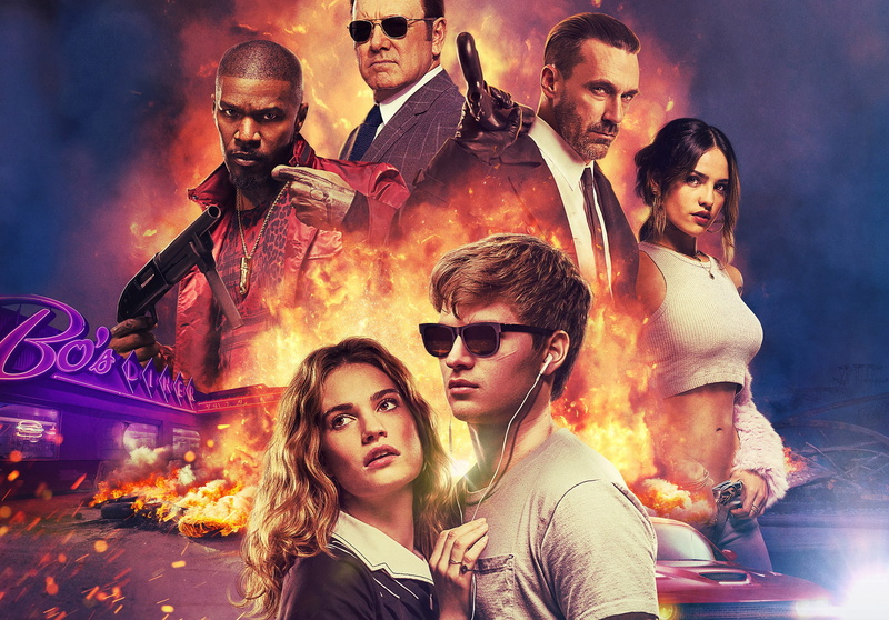Jamie Foxx, fire, girls, Ansel Elgort, Lily James, Baby on the drive, Jon Hamm, 1080P, Eiza Gonzalez, Baby Driver