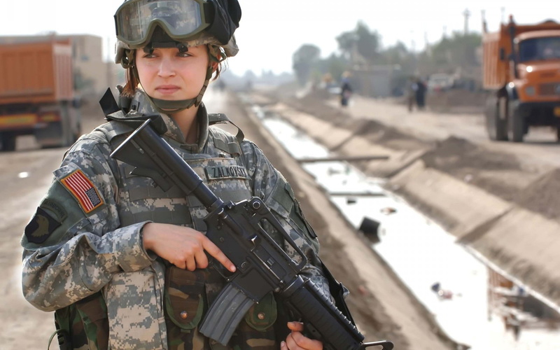 warriors, roads, glasses, guns, military, babes, weapons, women, assault, soldiers, 1080P, rifles, females