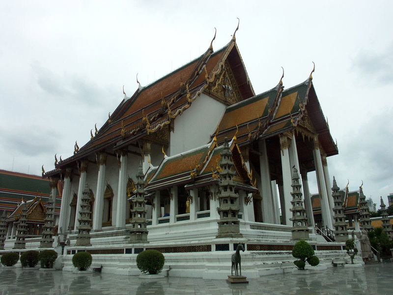 architectural column, buddha, travel destinations, temple - Building, architecture, wat, sky, spirituality, buddhism, suthat, Wat Suthat, cultures, travel