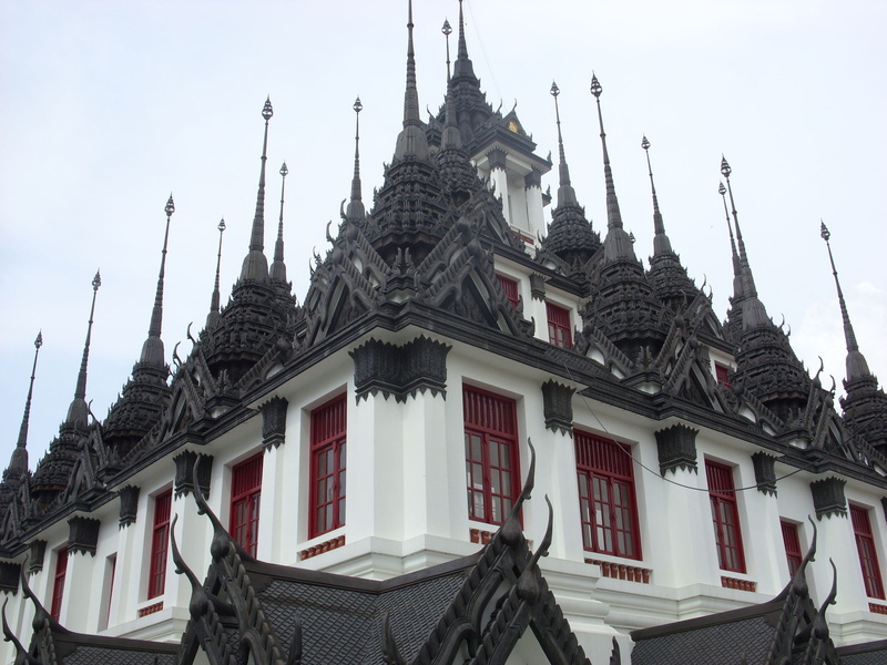 spire, built structure, the past, temple, loha, prasat, thai, belief, low angle view, day, history, clear sky, no people, metal palace, 1080P, religious