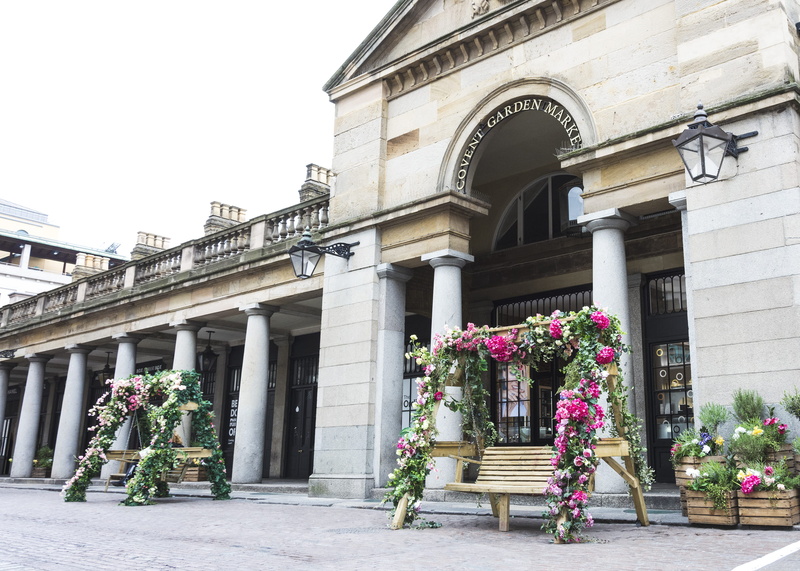 flowering plant, arch, united kingdom, flower, no people, architectural column, day, growth, sky, low angle view, building exterior, street, city, bouquet