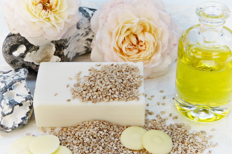 high angle view, tender, vegetable soap, of course, bio, sesame, rose, food and drink, baltic sea, plant, skin, soap, table, tray, flower, 2K, vegetable fats