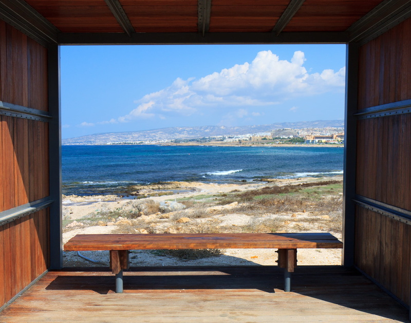 built structure, architecture, view, frame, horizon, summer, house, brown, horizon over water, indoors, wood - Material, scenics, sea, beach, blue, no People