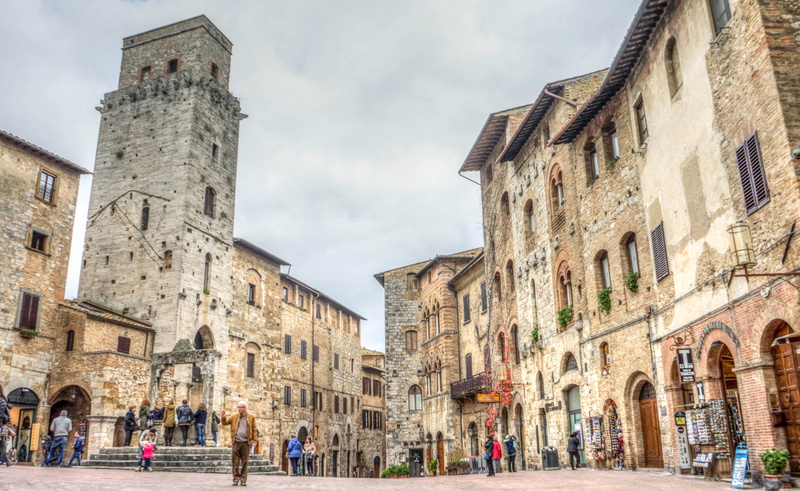 women, historic, daytime, people, architecture, san gimignano, tourism, stone, old, historical, incidental people, sky, tuscany, history, group of people