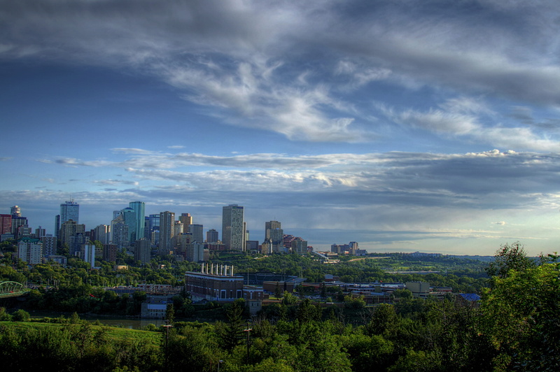 outdoors, architecture, forest, nature, clouds, cityscape, skyline, sunset, trees, built structure, cloud - sky, building exterior, edmonton, plant, 4K
