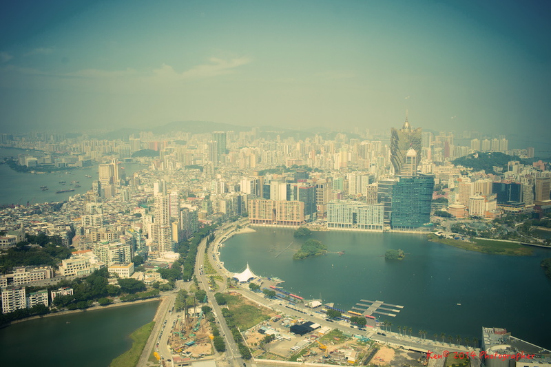 built structure, connection, sky, cityscape, macau, transportation, river, city, office building exterior, mode of transportation, day, water, high angle view