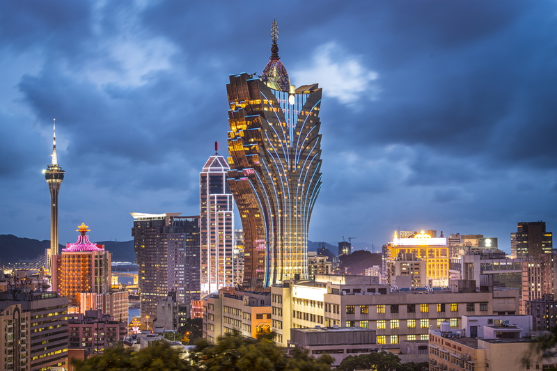 building, skyscraper, 5K, panorama, Grand Lisboa Hotel, China, Macau, the hotel, night city