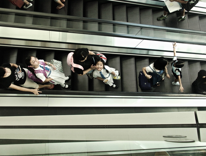 people, shopping, shopping mall, real people, students, staircase, women, wan chai, family, retail display, citylife, hong kong, men, stairway, store, indoors