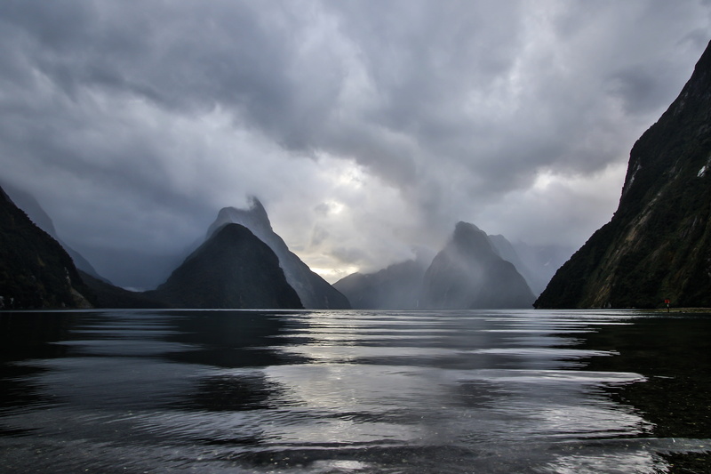 lake, landscape, 5K, silhouette, outdoors, fjord, nature, Milford Sound, mountain, water, Fiordland National Park, Southland  New Zealand, 7d mark II
