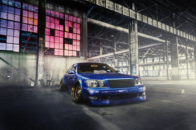 motion, Car, building exterior, Front, Stancenation, LS400, architecture, stationary, street, illuminated, industry, Elvis, 1080P, mode of transportation