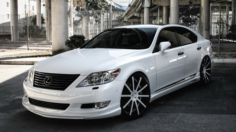 white cars, tuning, Lexus LS, 2K, urban, custom, car, modified, Lexus