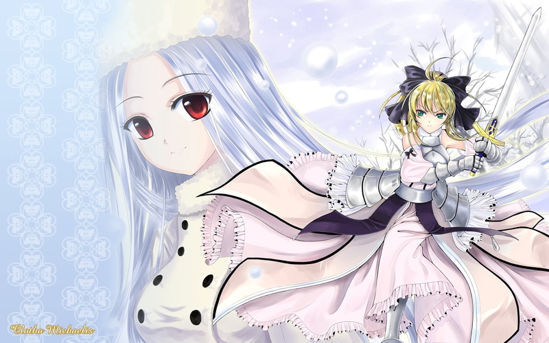 clotho, floral pattern, people, irisviel von einzbern, fashion, saber lily, 720P, elegance, indoors, decoration, fate zero, no people, representation