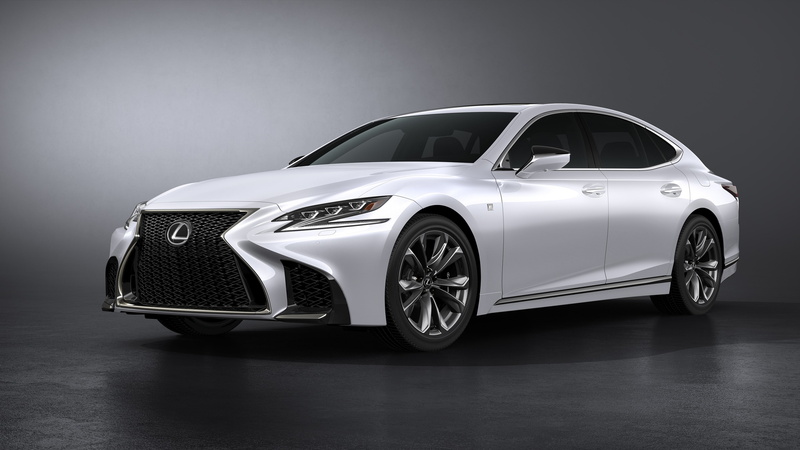 white, lexus, sedan, 2017 New York Auto Show, 4K, silver, Lexus LS 500 F Sport
