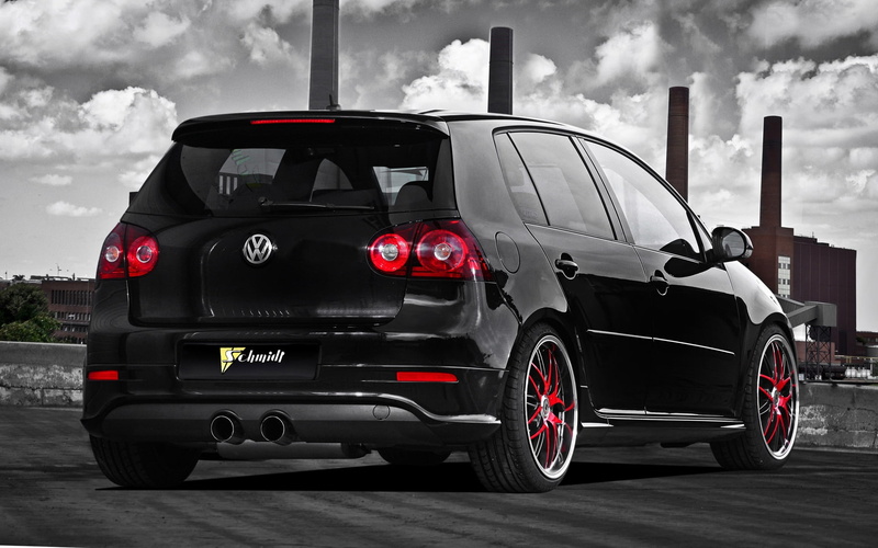 golf, volkswgen, black, vw, rear, 1080P, gti, schmidt, v