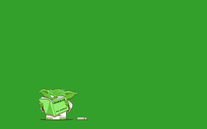 funny, grammar, 1080P, book, illustration, yoda, 1920x1200, reading, star wars