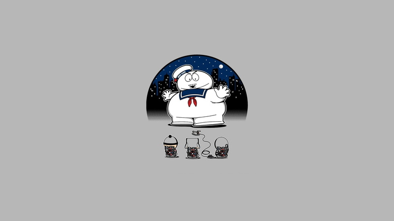 south, solid, man, park, simplistic, minimalistic, 1080P, Abstract, simple, ghostbusters, puft, art, stay, marshmallow, hd