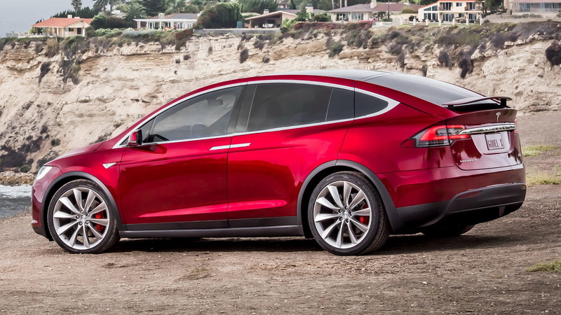 Tesla Model X P90D, Electric Car, Mid-Size Car, Red Car, Luxury Car, Car, Tesla Motors, SUV, Crossover Car, 1080P