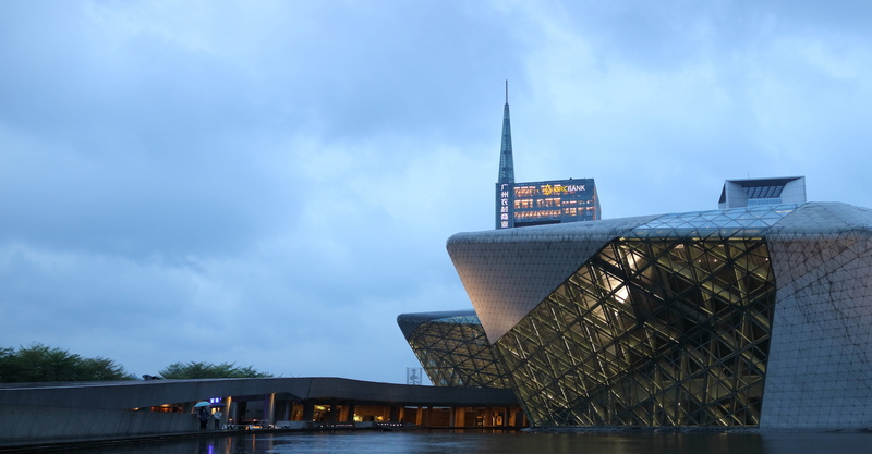 illuminated, connection, dusk, cloud - sky, modern, architecture, travel destinations, office building exterior, nature, guangzhou opera house, tourism