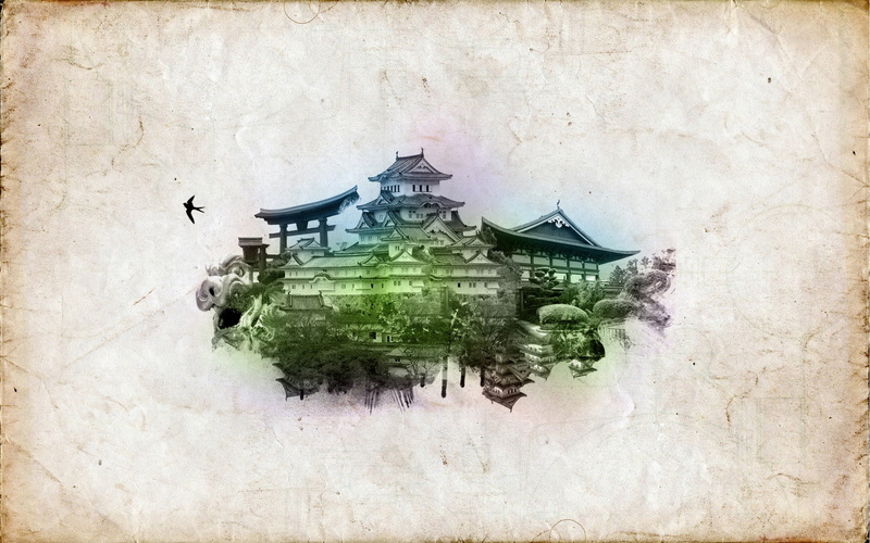1080P, digital art, Asian architecture