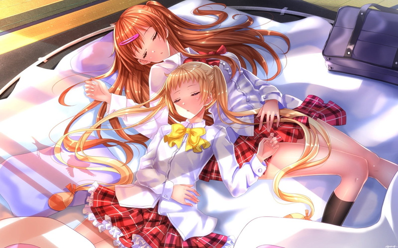 women, girls, anime, leisure activity, human representation, twintails, representation, hairstyle, indoors, art and craft, child, Nibutani Shinka, anime girls